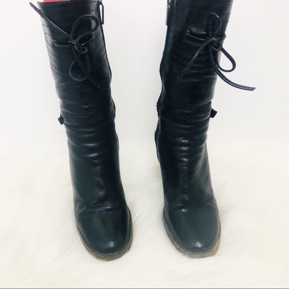 Renzoni Black leather boots zip up  w/heel… - Picture 2 of 7